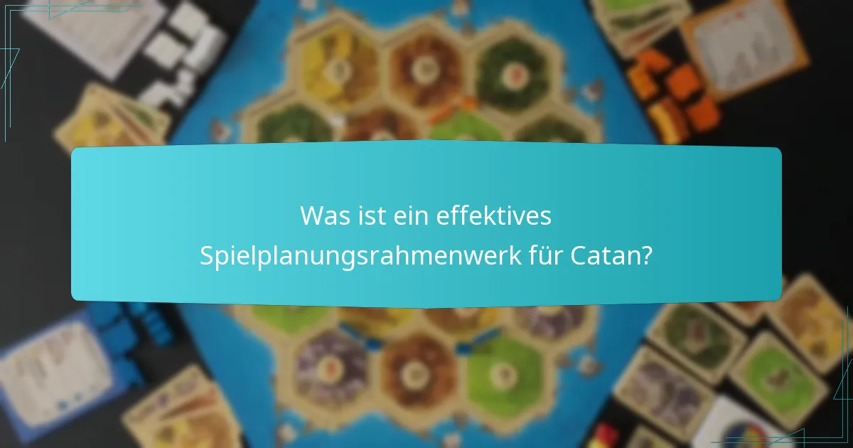 Was ist ein effektives Spielplanungsrahmenwerk für Catan?