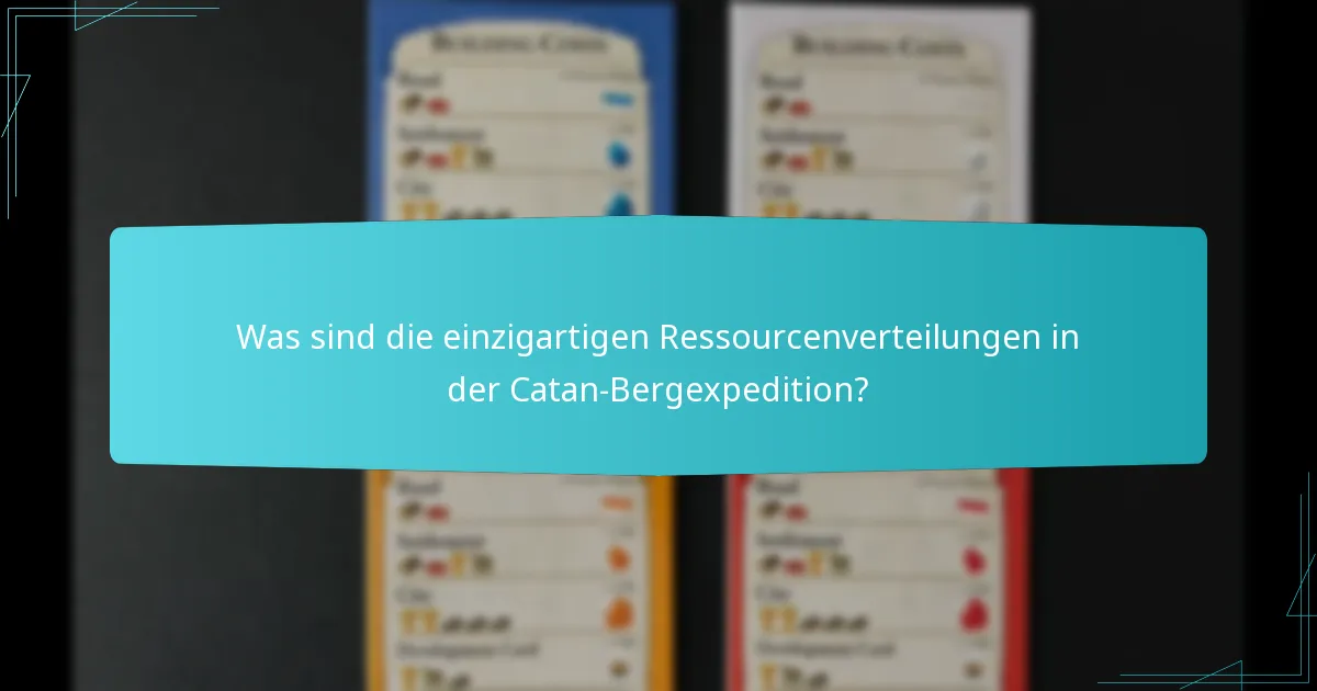 Was sind die einzigartigen Ressourcenverteilungen in der Catan-Bergexpedition?