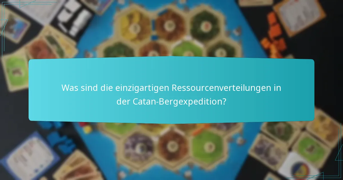 Was sind die einzigartigen Ressourcenverteilungen in der Catan-Bergexpedition?