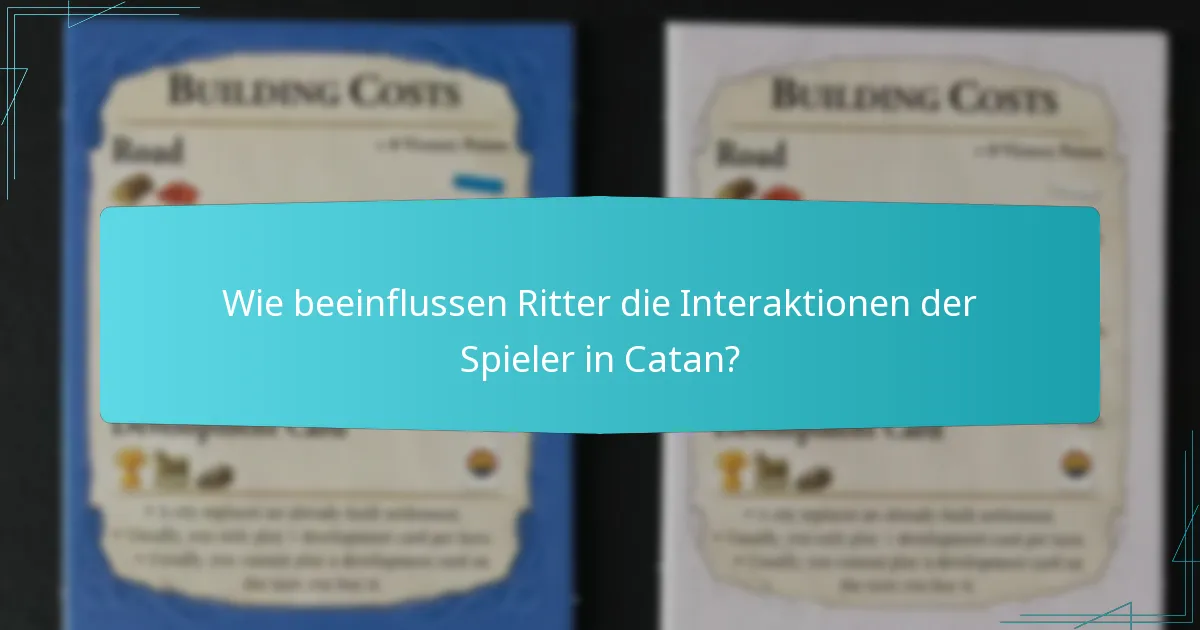 Wie beeinflussen Ritter die Interaktionen der Spieler in Catan?